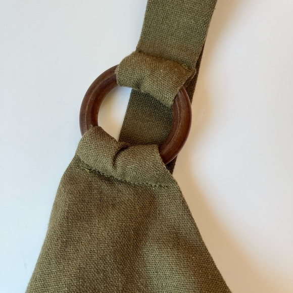 Kittenish Napa Valley Linen Romper Shorts In Olive Green - Picture 6 of 12